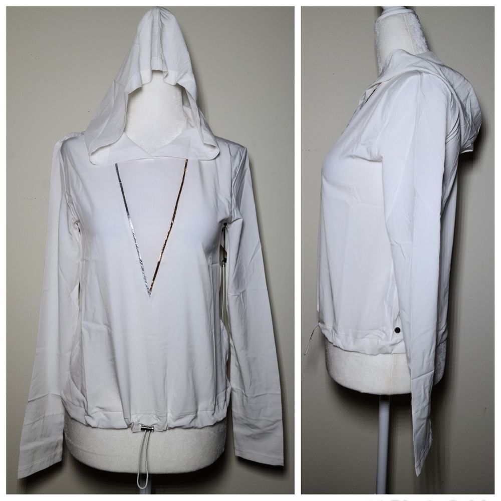 NWT|Gottex Studio Mesh Hooded Long Sleeve Top, XS